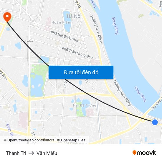 Thanh Trì to Văn Miếu map