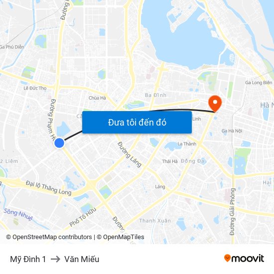 Mỹ Đình 1 to Văn Miếu map