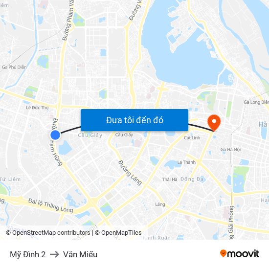 Mỹ Đình 2 to Văn Miếu map