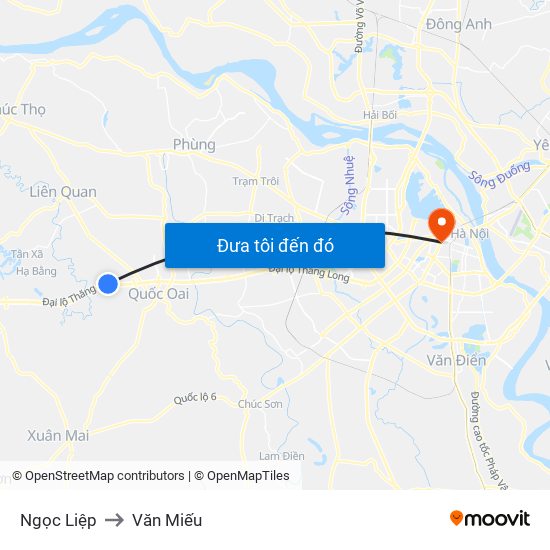 Ngọc Liệp to Văn Miếu map