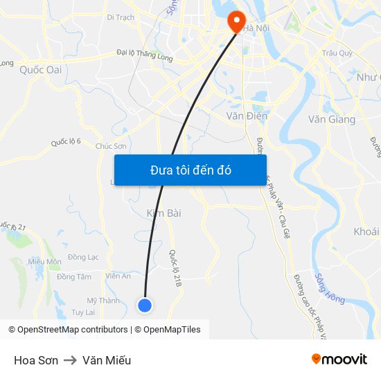 Hoa Sơn to Văn Miếu map