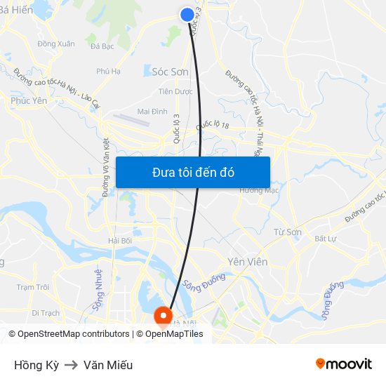 Hồng Kỳ to Văn Miếu map