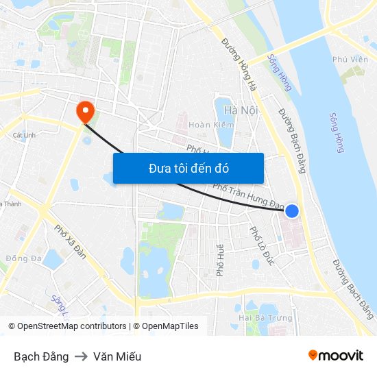 Bạch Đằng to Văn Miếu map