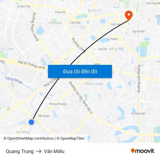 Quang Trung to Văn Miếu map