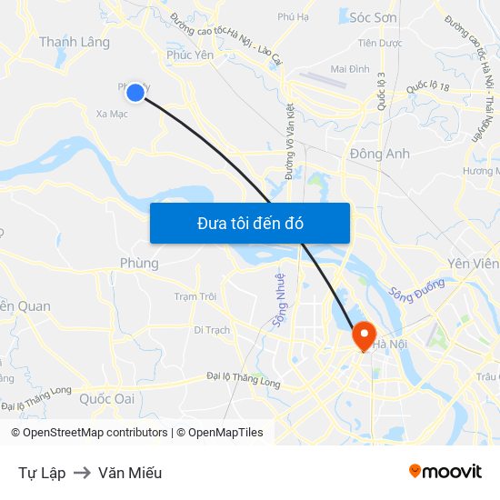 Tự Lập to Văn Miếu map