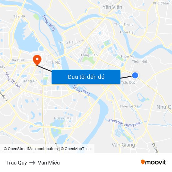 Trâu Quỳ to Văn Miếu map