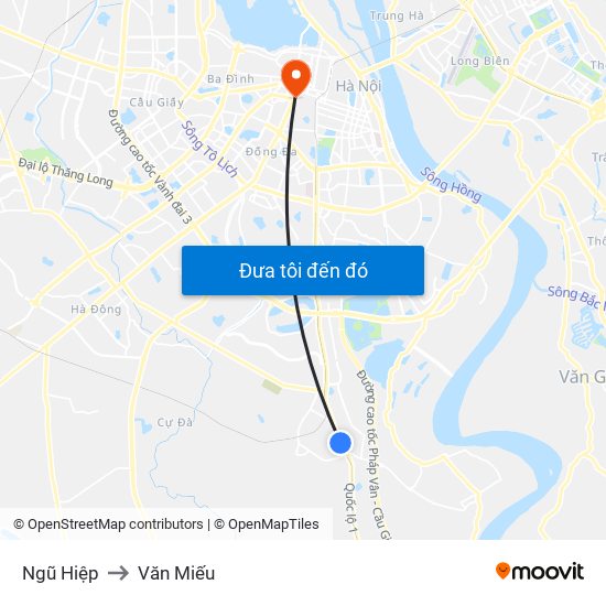 Ngũ Hiệp to Văn Miếu map