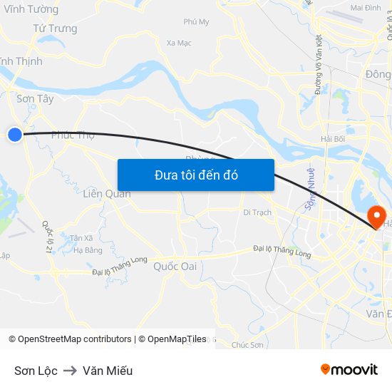 Sơn Lộc to Văn Miếu map