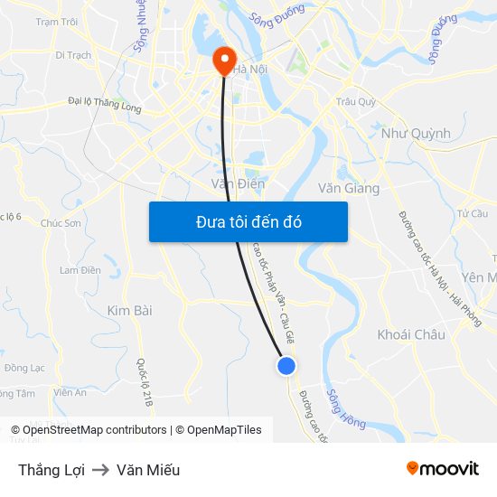 Thắng Lợi to Văn Miếu map