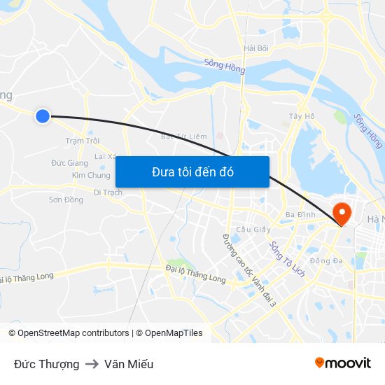 Đức Thượng to Văn Miếu map