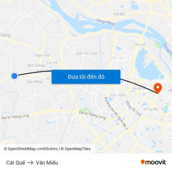 Cát Quế to Văn Miếu map