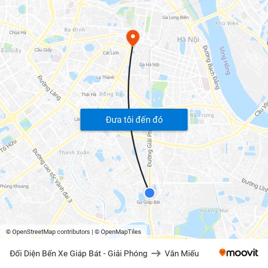 Đối Diện Bến Xe Giáp Bát - Giải Phóng to Văn Miếu map