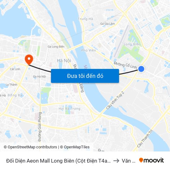 Đối Diện Aeon Mall Long Biên (Cột Điện T4a/2a-B Đường Cổ Linh) to Văn Miếu map