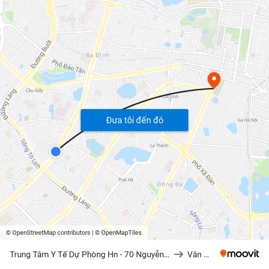 Trung Tâm Y Tế Dự Phòng Hn - 70 Nguyễn Chí Thanh to Văn Miếu map
