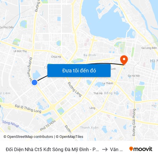 Đối Diện Nhà Ct5 Kđt Sông Đà Mỹ Đình - Phạm Hùng to Văn Miếu map