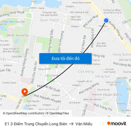 E1.3 Điểm Trung Chuyển Long Biên to Văn Miếu map