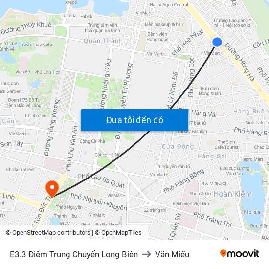 E3.3 Điểm Trung Chuyển Long Biên to Văn Miếu map