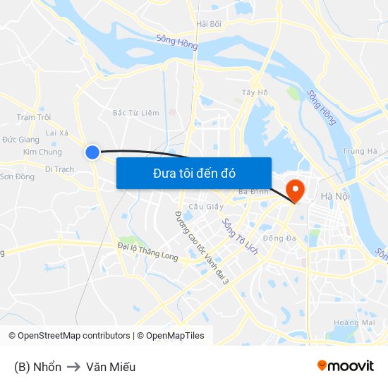 (B) Nhổn to Văn Miếu map