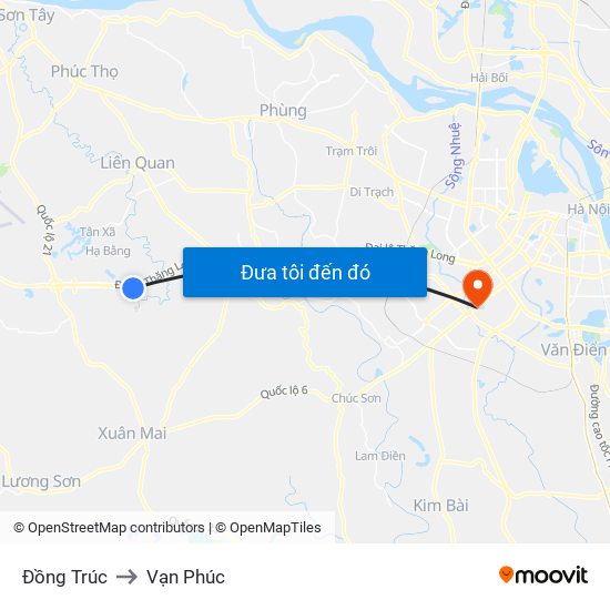 Đồng Trúc to Vạn Phúc map