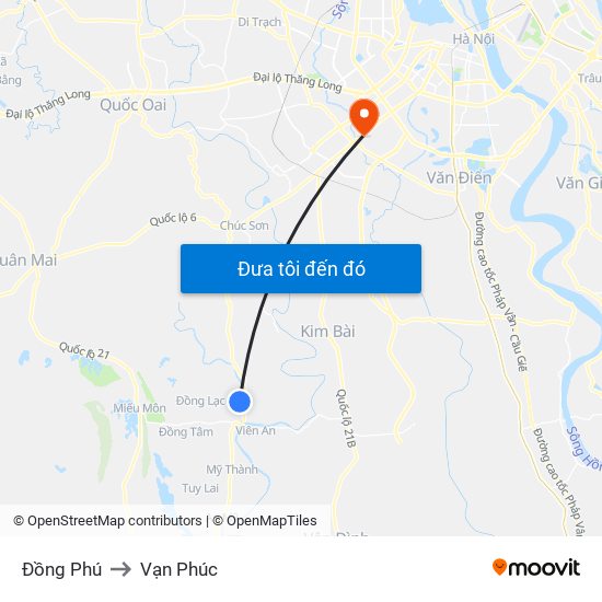Đồng Phú to Vạn Phúc map