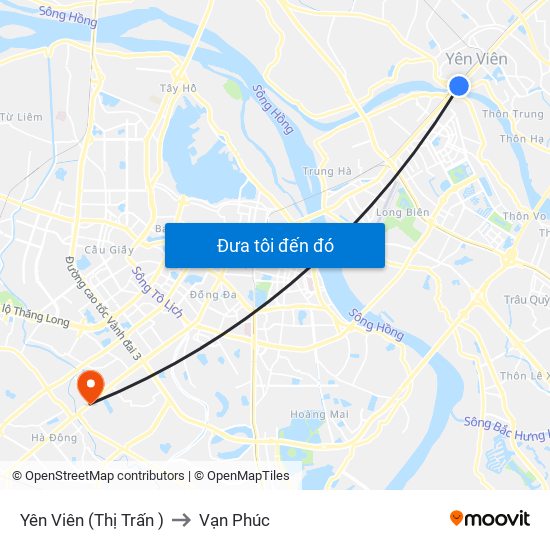 Yên Viên (Thị Trấn ) to Vạn Phúc map