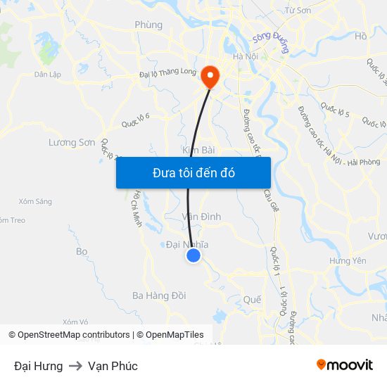 Đại Hưng to Vạn Phúc map