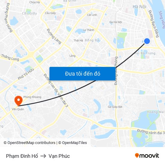 Phạm Đình Hổ to Vạn Phúc map