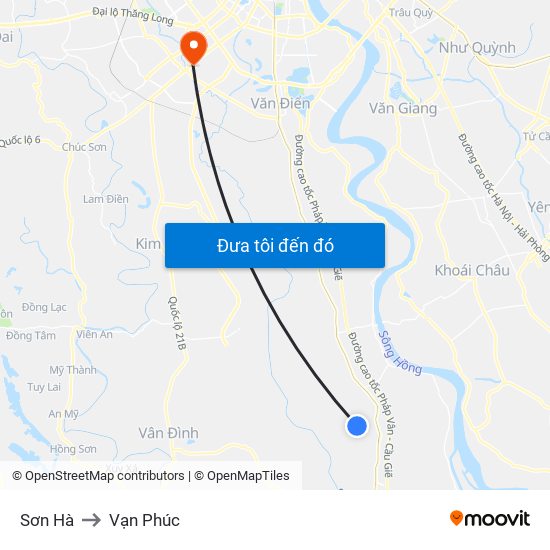 Sơn Hà to Vạn Phúc map