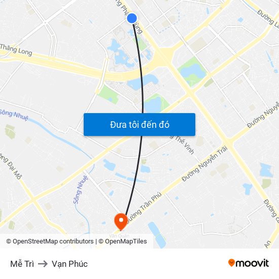 Mễ Trì to Vạn Phúc map