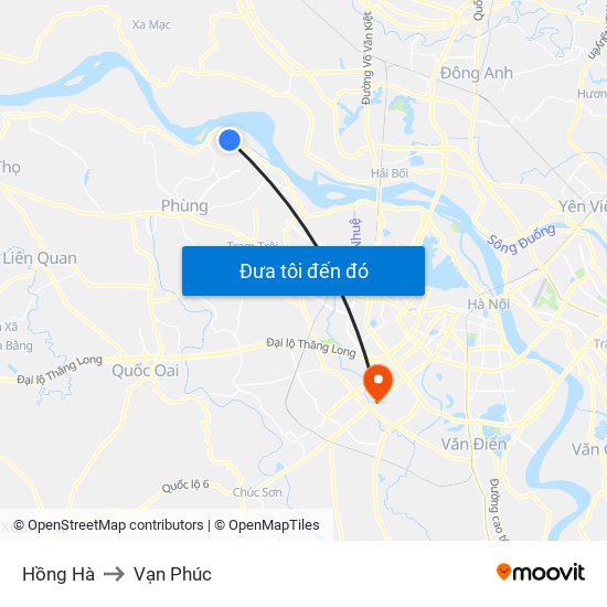 Hồng Hà to Vạn Phúc map