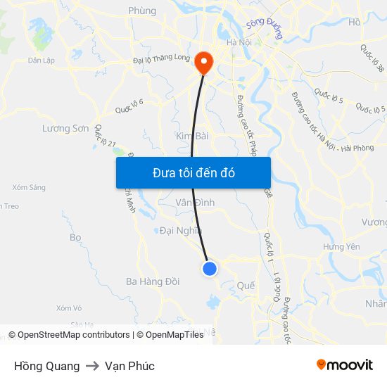 Hồng Quang to Vạn Phúc map