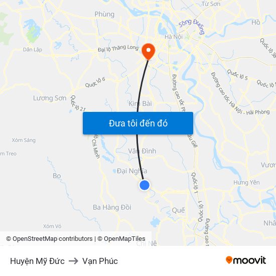 Huyện Mỹ Đức to Vạn Phúc map