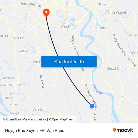 Huyện Phú Xuyên to Vạn Phúc map