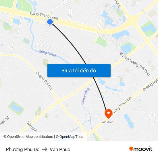 Phường Phú Đô to Vạn Phúc map