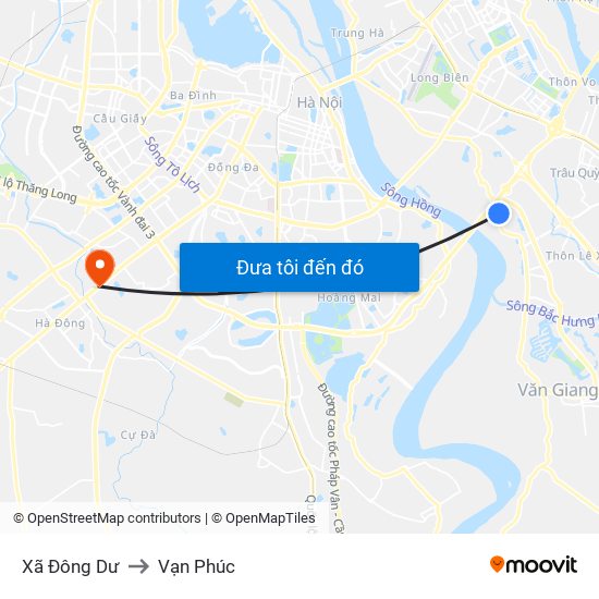 Xã Đông Dư to Vạn Phúc map