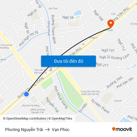 Phường Nguyễn Trãi to Vạn Phúc map