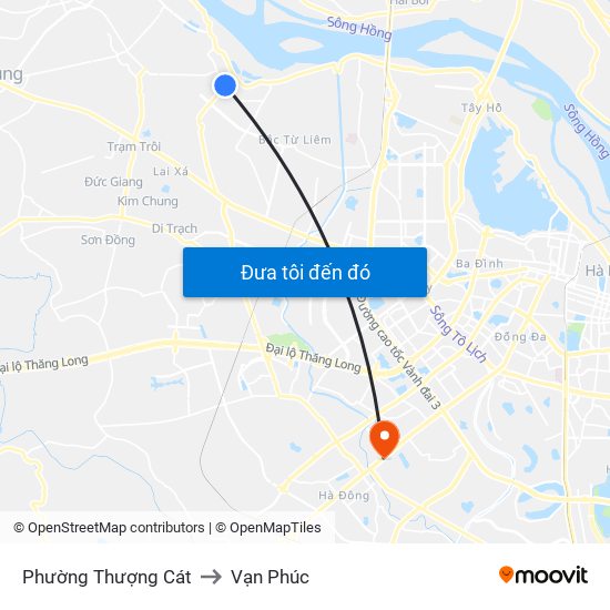 Phường Thượng Cát to Vạn Phúc map