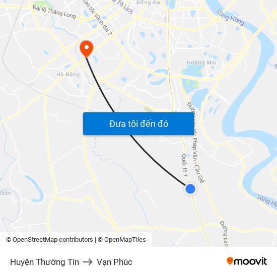 Huyện Thường Tín to Vạn Phúc map