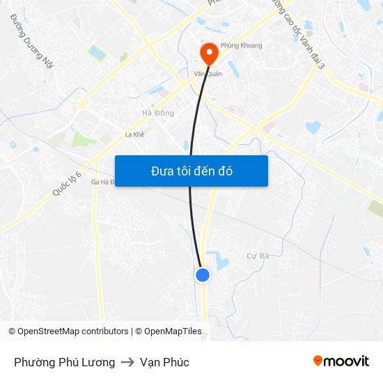 Phường Phú Lương to Vạn Phúc map