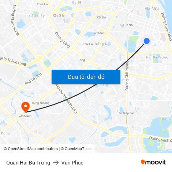 Quận Hai Bà Trưng to Vạn Phúc map