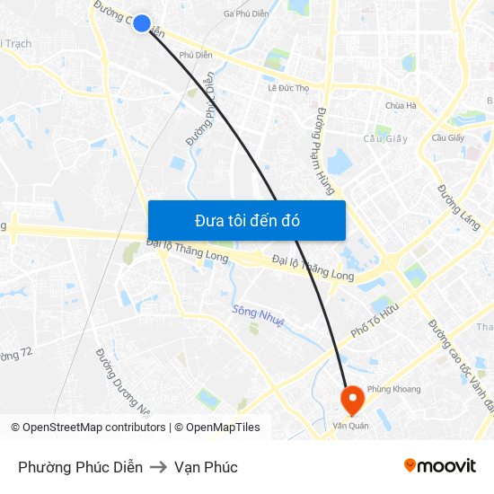 Phường Phúc Diễn to Vạn Phúc map