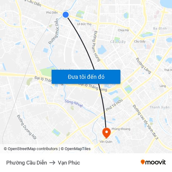 Phường Cầu Diễn to Vạn Phúc map