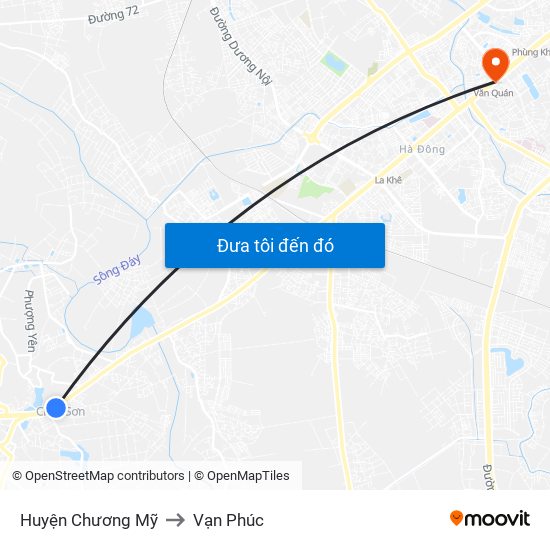 Huyện Chương Mỹ to Vạn Phúc map