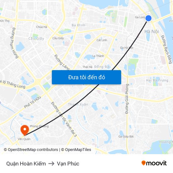 Quận Hoàn Kiếm to Vạn Phúc map