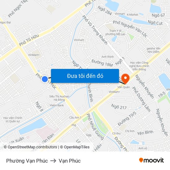 Phường Vạn Phúc to Vạn Phúc map