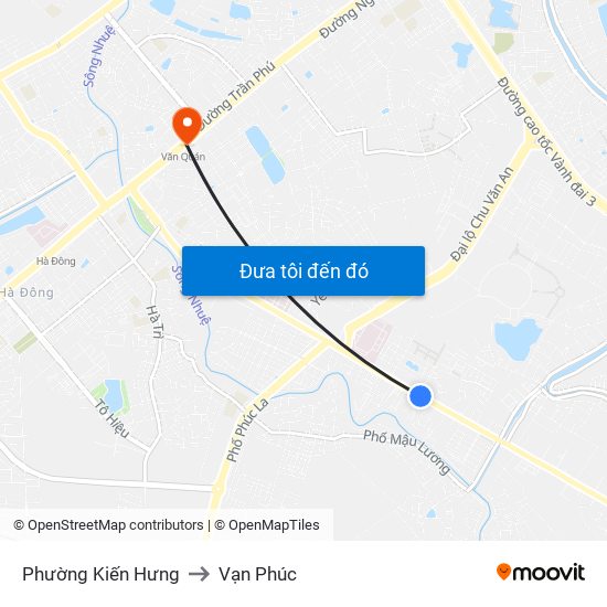 Phường Kiến Hưng to Vạn Phúc map