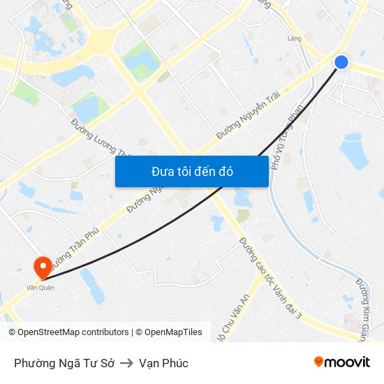 Phường Ngã Tư Sở to Vạn Phúc map