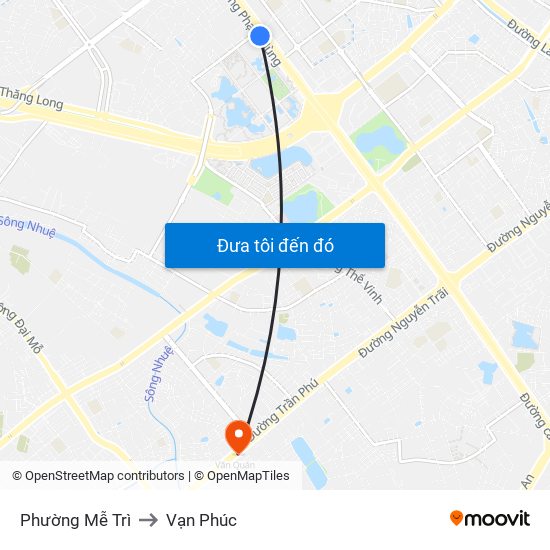 Phường Mễ Trì to Vạn Phúc map