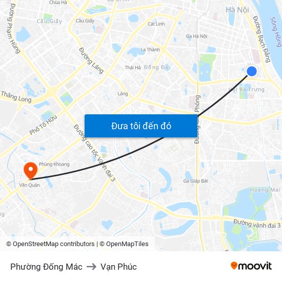 Phường Đống Mác to Vạn Phúc map