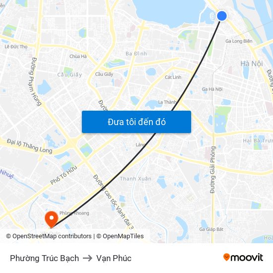 Phường Trúc Bạch to Vạn Phúc map